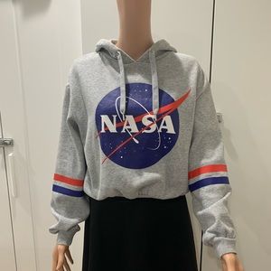 Nasa Cropped Hooded Sweater